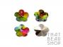 Rainbow Vitrail Silver Backed 13.5mm Crystal Flower Charm - 4 Pack